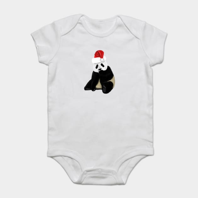 Cute Panda Christmas Xmas Lover Baby Bodysuit by logiamerch